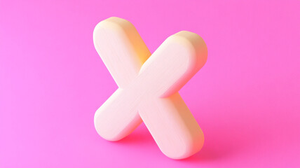The letter X. 3 D. Children's illustration.