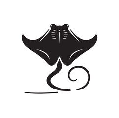 Stingray silhouette vector illustration set vector