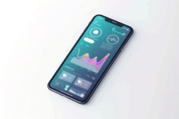 Fototapeta premium Smartphone with Health App Interface Tracking Various Health Metrics Emphasizing Detailed and User-Friendly Design