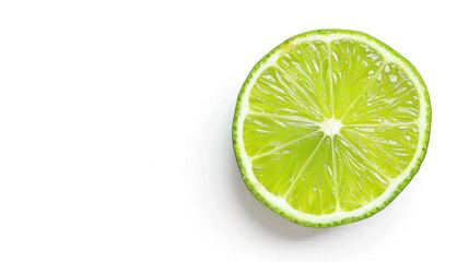 lime slice isolated on white background, selective focus 