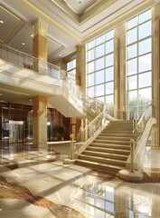 Fototapeta premium Grand Staircase In Luxury Building