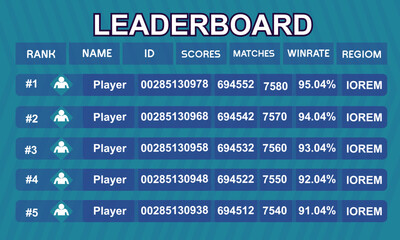 creative leaderboard design template. game leaderboard abstract
