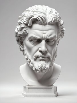 greek god morpheus marble statue head bust isolated on background