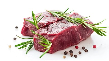 meat, beef, isolated on white background, full depth of field