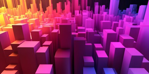 Fototapeta premium Abstract Cityscape with Neon Lights