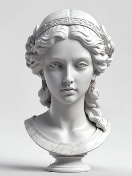 greek goddess hera marble statue head bust isolated on background
