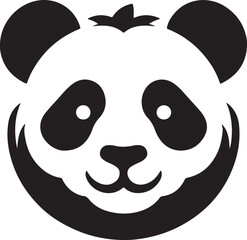 Panda icon silhouette vector art illustration