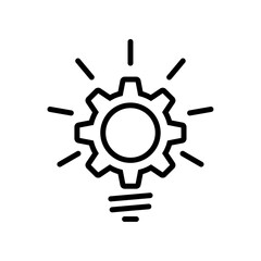 Innovation icon. Light bulb with cogwheel symbol