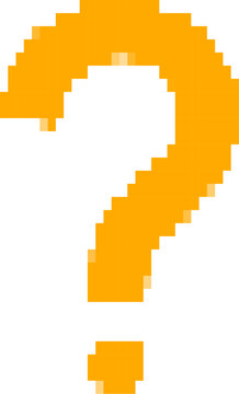 Sign of Interogation, question Mark Pixel Art Vector Illustration