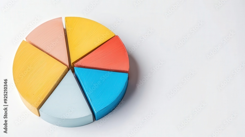 Canvas Prints three-dimensional clay pie chart, a visually engaging marketing element showcasing data distribution