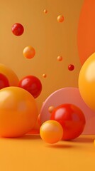 Obraz premium Orange and Red Spheres Abstract Background