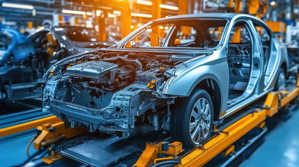 Fototapeta premium Export technology in Germany: Automotive engineering and precision machinery,