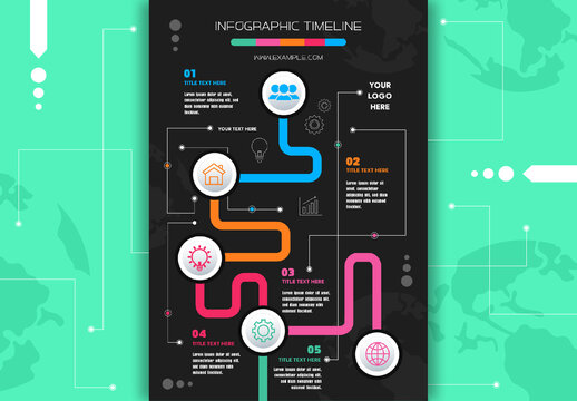 Dark Modern Business Infographic Timeline Template