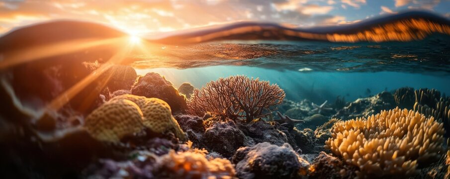 Marine life conservation, vibrant oceans, aquatic protection, sustainable practices