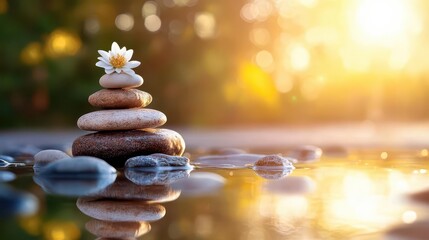 Obraz premium Mindfulness practices, vibrant calm, mental well-being, peaceful living