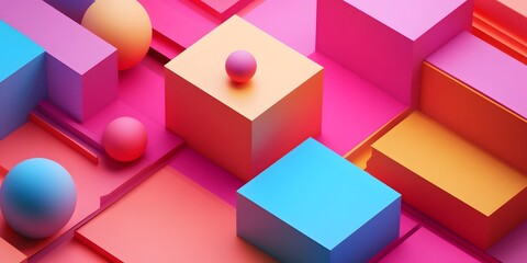 Obraz premium Abstract Colorful Geometric Shapes Background