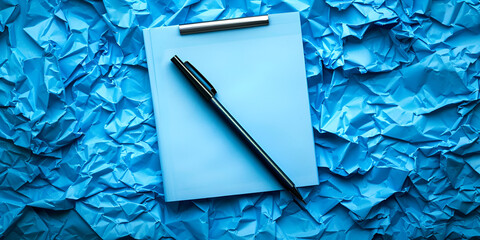 blue background, pen on paper , blue back ground, pen on paper with blue back ground, 