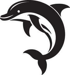 Obraz premium Dolphin icon silhouette vector art illustration