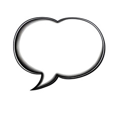 Fototapeta premium A single speech bubble with a black outline and slight shading, isolated on a white background, perfect for text or design elements. 