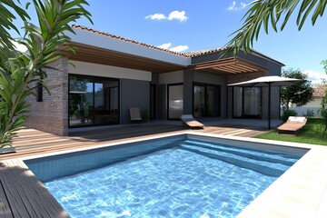 Modern Villa with Swimming Pool and Patio