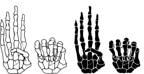 Sign hand signal for help skeleton hands vector illustration 