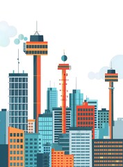 Fototapeta premium Modern City Skyline Illustration