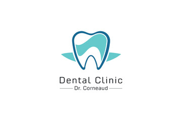 Fototapeta premium dental clinic tooth logo design vector illustration.