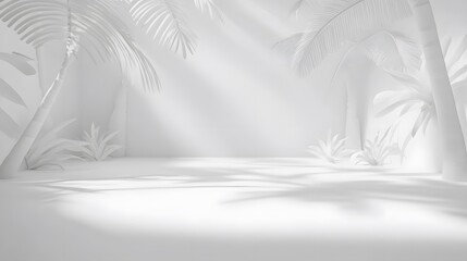 Obraz premium White Tropical Jungle 3D Render