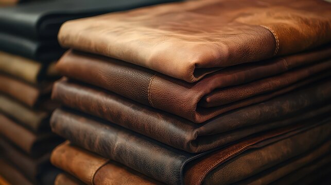 Durable cowhide leather used in crafting high-quality goods such as belts, shoes, and jackets, prized for its strength and suppleness.