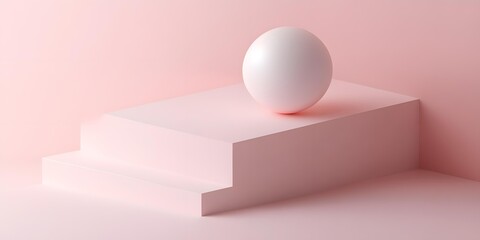 Pink Minimalist Product Display Stand with Egg Shape