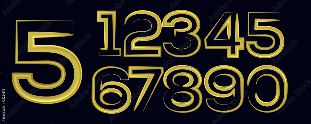 Fototapete vector set of number, gradient color numbers