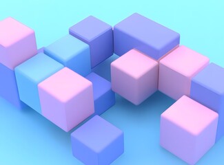 Obraz premium Abstract Pastel Colored 3D Cubes Background