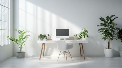clean, minimalistic setup for product photography, with soft lighting and a white backdrop