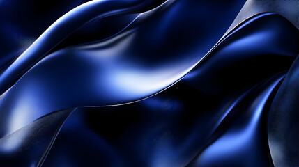 Fototapeta premium A close-up of flowing blue fabric, showcasing smooth textures and gentle curves.