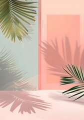Minimalist Palm Leaf Shadow Background