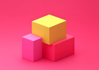 Obraz premium Abstract Minimalist Geometric Shapes in Vibrant Colors