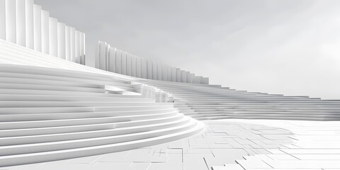 Fototapeta premium White Abstract Architecture With Stairs And Columns