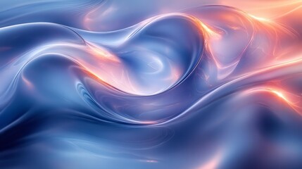 Obraz premium Abstract fluid wave with soft light reflections - generative ai