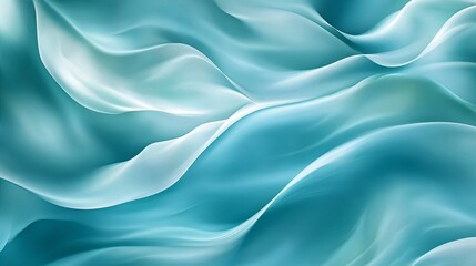 Fototapeta premium A calming and ethereal abstract background that mimics the appearance of flowing water. The design features smooth, undulating waves in varying shades of blue and turquoise, creating a sense of depth