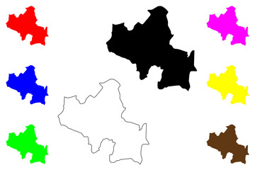 North Central Province, Sri Lanka (Administrative divisions, Democratic Socialist Republic of Sri Lanka, Ceylon) map vector illustration, scribble sketch North Central map