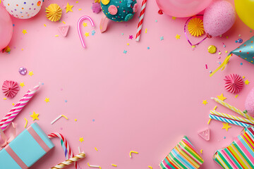 Fototapeta premium birthday cake with confetti