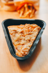 Multiple type of Fast food on table.