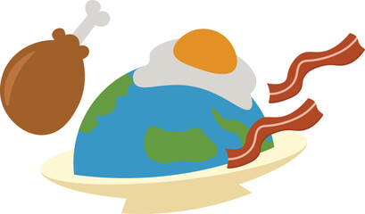 vector graphic of world food day good for world food day celebration. flat design. flyer design.flat illustration