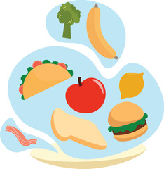 vector graphic of world food day good for world food day celebration. flat design. flyer design.flat illustration