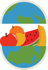 vector graphic of world food day good for world food day celebration. flat design. flyer design.flat illustration