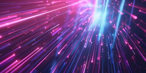 Obraz premium Futuristic Neon Tunnel with Vibrant Lights created by ai