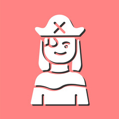 Female Pirate Vector Icon