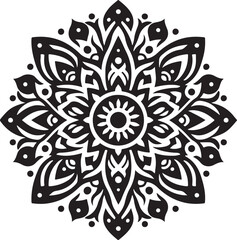 Mandala  Black and White Logo Vector – SVG Design.

This is a printable SVG design file. You can easily print on t-shirts, hoodies, mugs, bags, posters, walls, etc.
