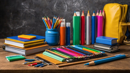 Fototapeta premium Back to School School Supplies