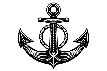 Anchor black and white design